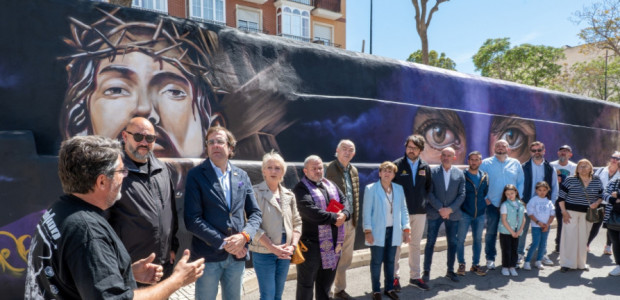 Santa Lucía estrena un mural dedicado al Jesús Nazareno marrajo antes de la Noche del Encuentro